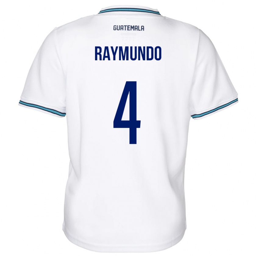 Kandiny Hombre Camiseta Guatemala Cristopher Raymundo #4 Blanco 1ª Equipación 24-26 La Camisa