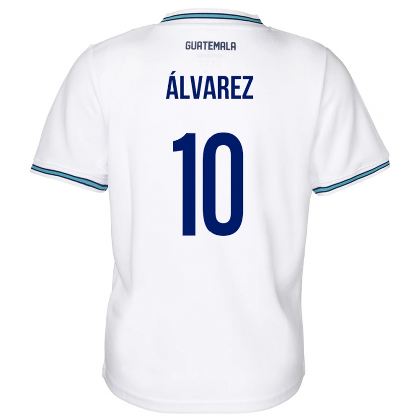 Kandiny Hombre Camiseta Guatemala Andrea Álvarez #10 Blanco 1ª Equipación 24-26 La Camisa