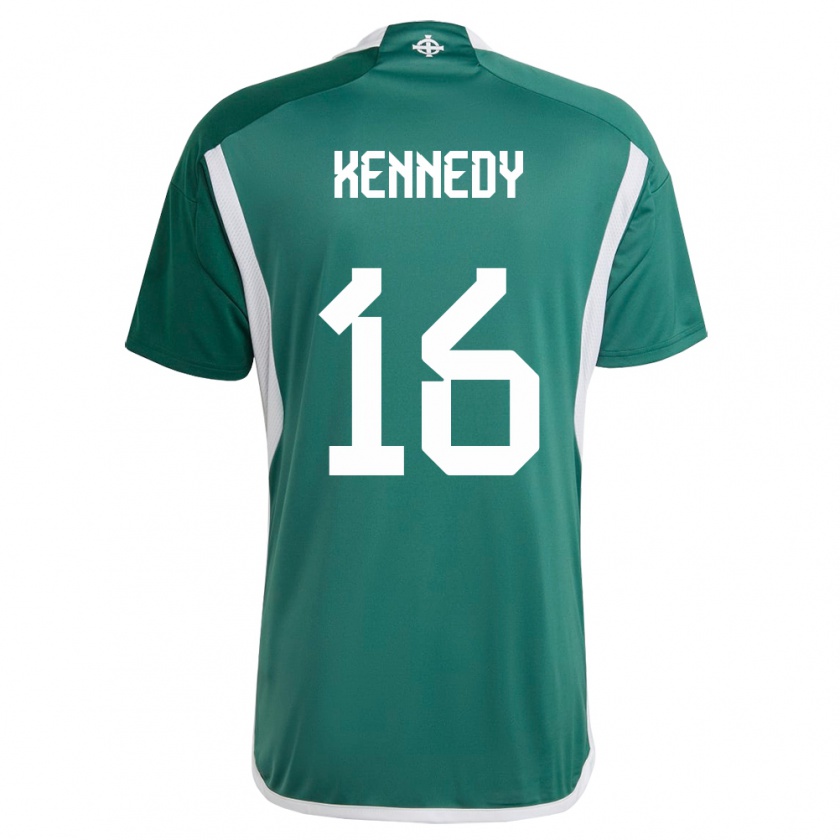 Kandiny Heren Noord-Ierland Matty Kennedy #16 Groente Thuisshirt Thuistenue 24-26 T-Shirt België