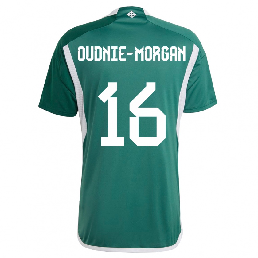 Kandiny Uomo Maglia Irlanda Del Nord Rio Oudnie-Morgan #16 Verde Kit Gara Home 24-26 Maglietta