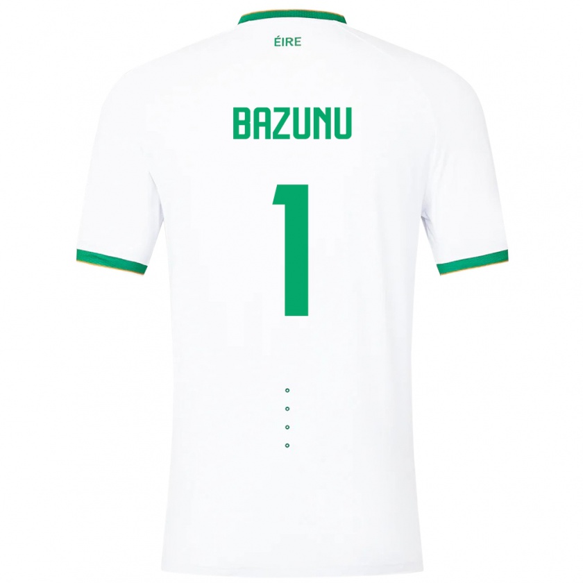 Kandiny Hombre Camiseta Irlanda Gavin Bazunu #1 Blanco 2ª Equipación 24-26 La Camisa