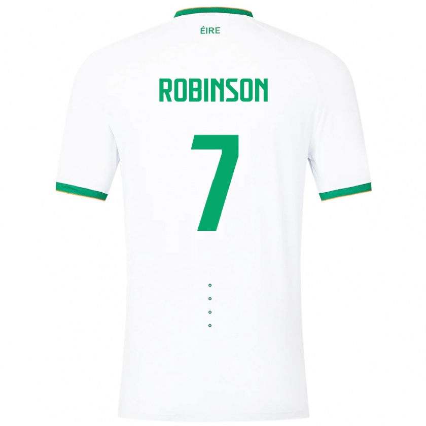 Kandiny Uomo Maglia Irlanda Callum Robinson #7 Bianco Kit Gara Away 24-26 Maglietta