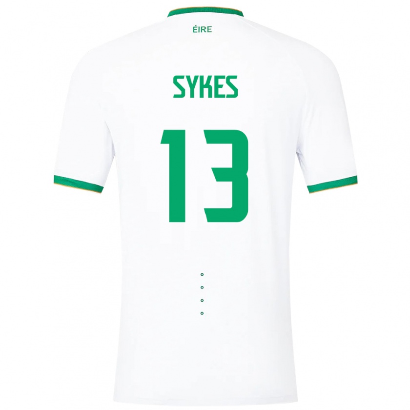 Kandiny Uomo Maglia Irlanda Mark Sykes #13 Bianco Kit Gara Away 24-26 Maglietta