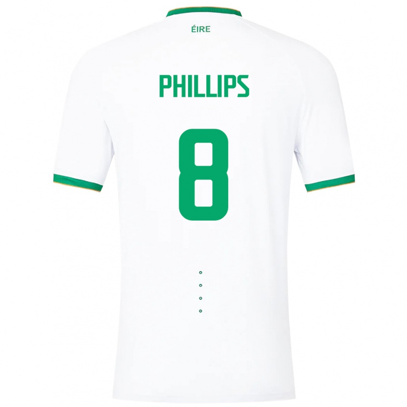 Kandiny Uomo Maglia Irlanda Killian Phillips #8 Bianco Kit Gara Away 24-26 Maglietta