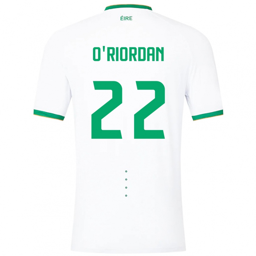 Kandiny Uomo Maglia Irlanda Connor O'riordan #22 Bianco Kit Gara Away 24-26 Maglietta