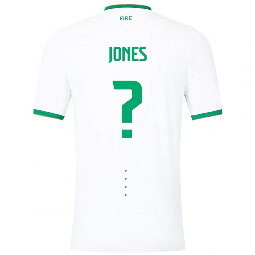 Kandiny Uomo Maglia Irlanda Nico Jones #0 Bianco Kit Gara Away 24-26 Maglietta