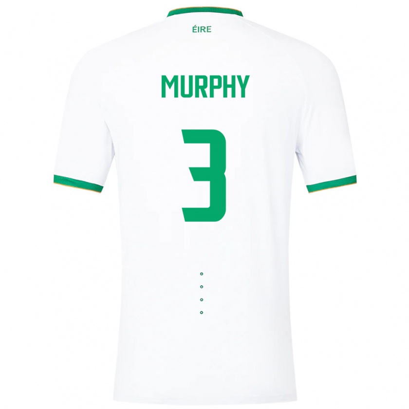 Kandiny Hombre Camiseta Irlanda Alex Murphy #3 Blanco 2ª Equipación 24-26 La Camisa