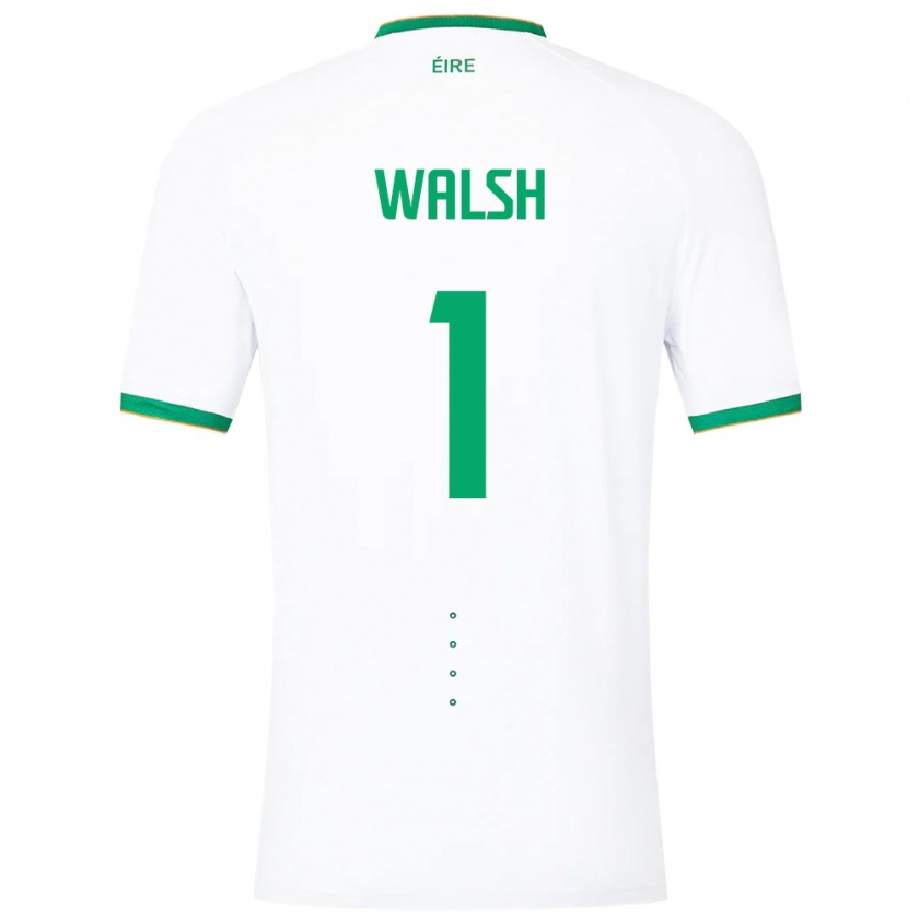 Kandiny Uomo Maglia Irlanda Conor Walsh #1 Bianco Kit Gara Away 24-26 Maglietta