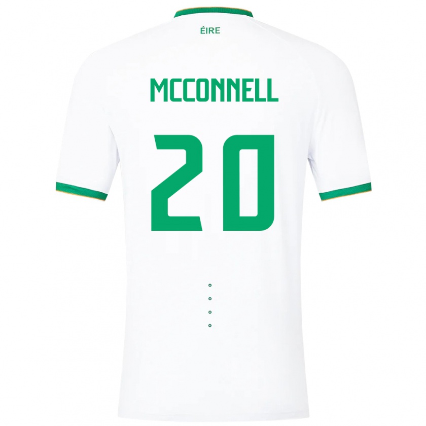 Kandiny Uomo Maglia Irlanda Glenn Mcconnell #20 Bianco Kit Gara Away 24-26 Maglietta