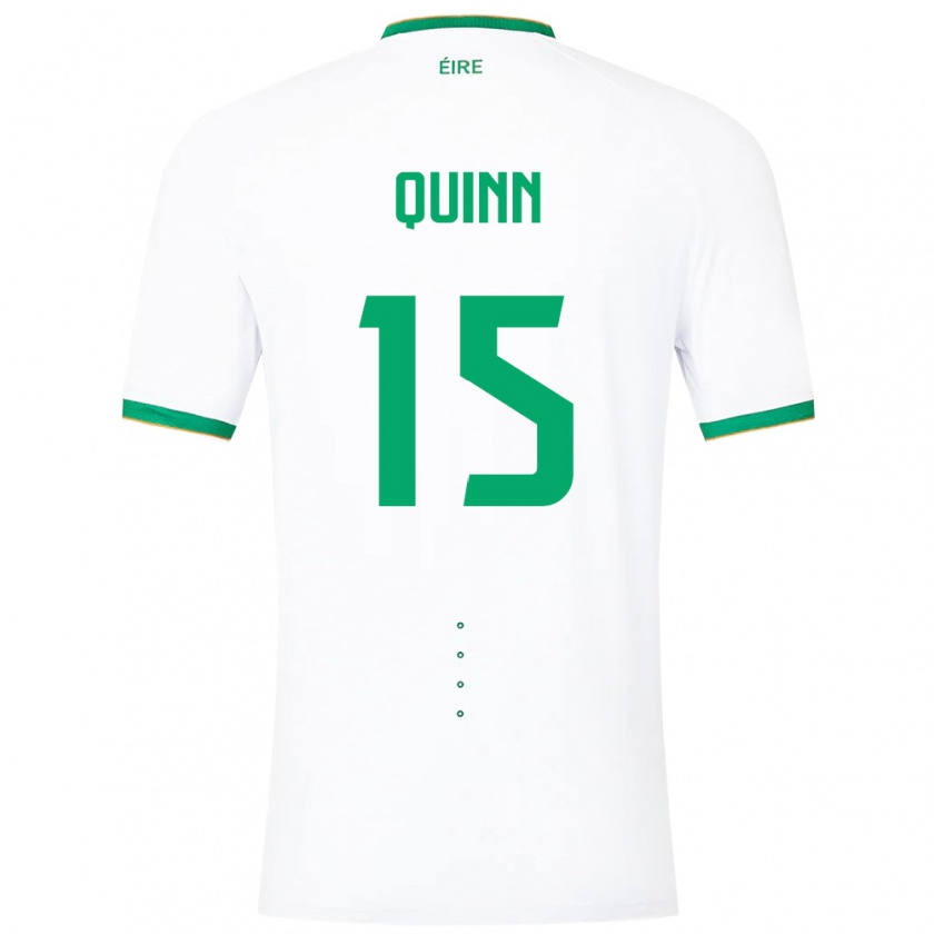 Kandiny Hombre Camiseta Irlanda Lucy Quinn #15 Blanco 2ª Equipación 24-26 La Camisa