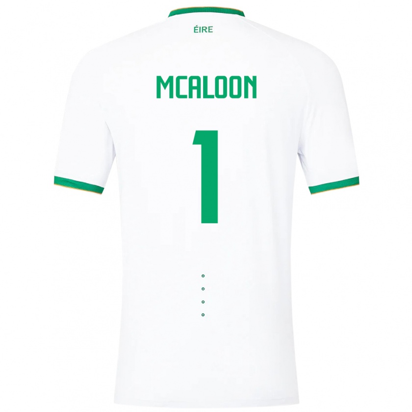 Kandiny Hombre Camiseta Irlanda Naoisha Mcaloon #1 Blanco 2ª Equipación 24-26 La Camisa