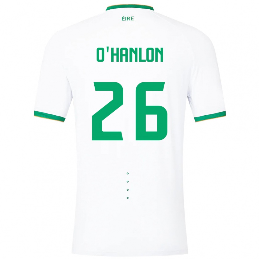 Kandiny Hombre Camiseta Irlanda Tara O'hanlon #26 Blanco 2ª Equipación 24-26 La Camisa