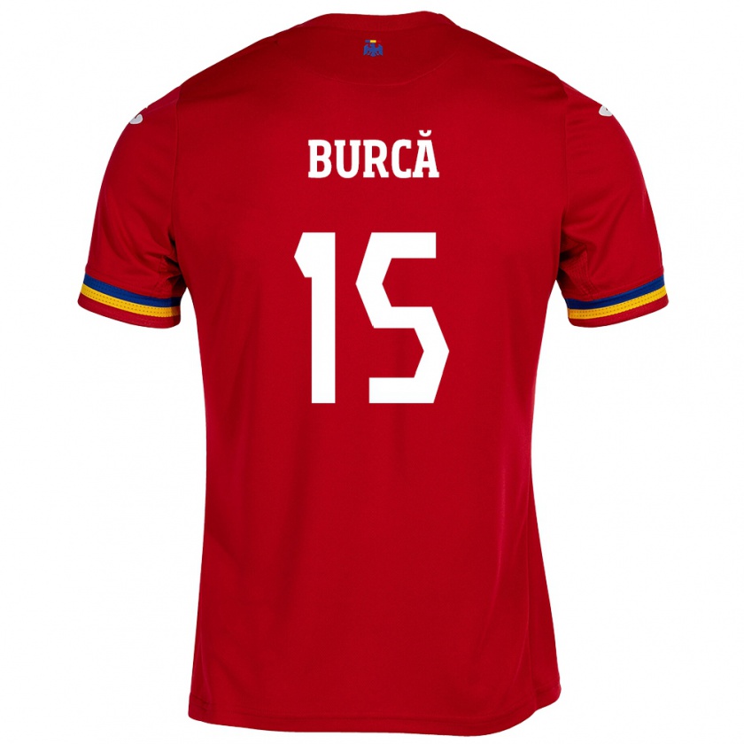 Kandiny Herren Rumänische Andrei Burcă #15 Rot Auswärtstrikot Trikot 24-26 T-Shirt Österreich