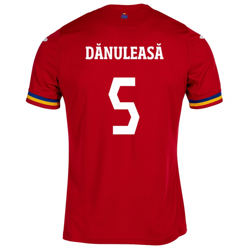 Kandiny Heren Roemenië Gabriel Dănuleasă #5 Rood Uitshirt Uittenue 24-26 T-Shirt België