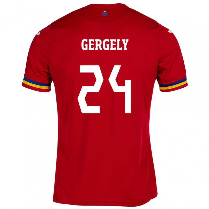 Kandiny Heren Roemenië Botond Gergely #24 Rood Uitshirt Uittenue 24-26 T-Shirt België