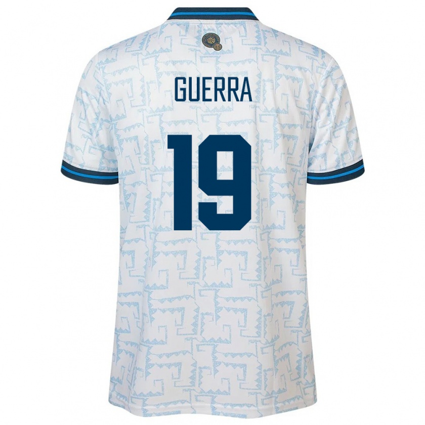 Kandiny Uomo Maglia El Salvador Steven Guerra #19 Bianco Kit Gara Away 24-26 Maglietta