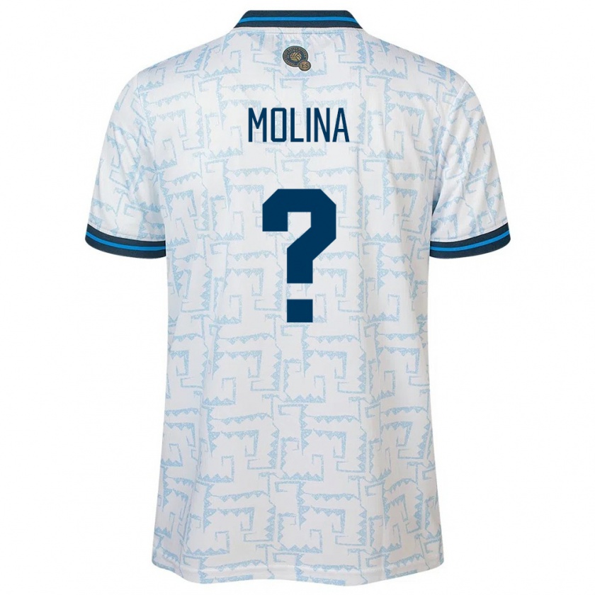 Kandiny Hombre Camiseta El Salvador William Molina #0 Blanco 2ª Equipación 24-26 La Camisa México