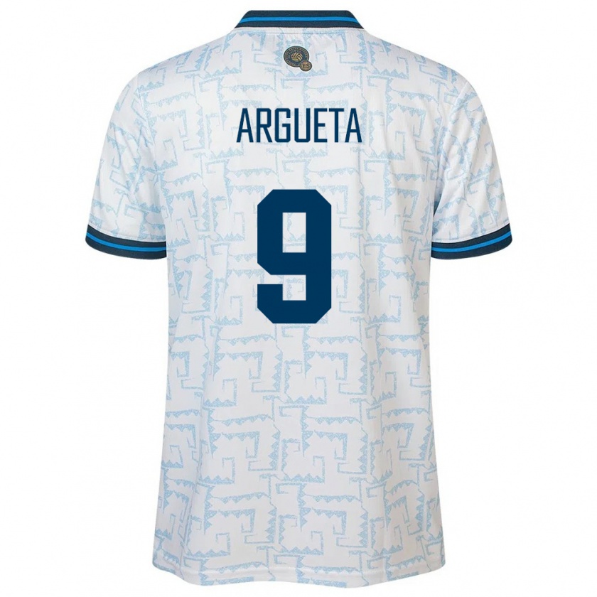 Kandiny Uomo Maglia El Salvador Christopher Argueta #9 Bianco Kit Gara Away 24-26 Maglietta