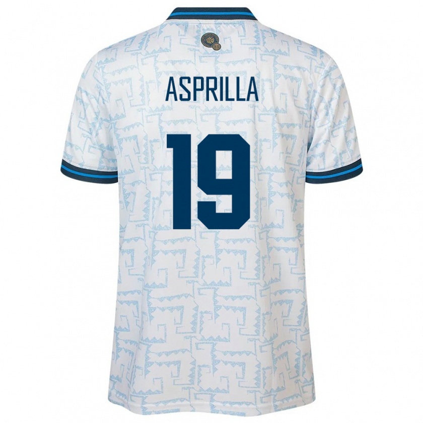 Kandiny Hombre Camiseta El Salvador Jair Asprilla #19 Blanco 2ª Equipación 24-26 La Camisa México