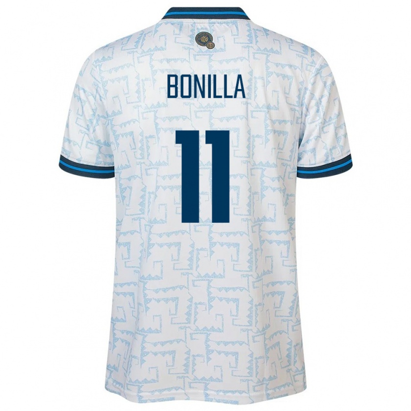 Kandiny Hombre Camiseta El Salvador Jarell Bonilla #11 Blanco 2ª Equipación 24-26 La Camisa