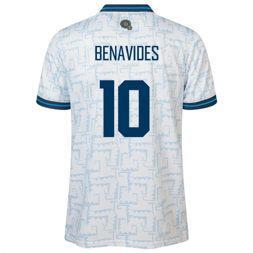 Kandiny Uomo Maglia El Salvador Matthew Benavides #10 Bianco Kit Gara Away 24-26 Maglietta