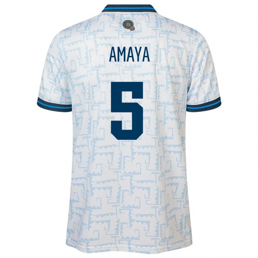 Kandiny Hombre Camiseta El Salvador Nicolle Amaya #5 Blanco 2ª Equipación 24-26 La Camisa México