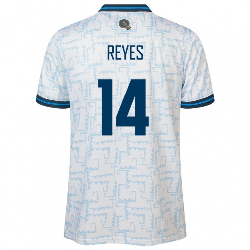 Kandiny Herren El Salvador Karen Reyes #14 Weiß Auswärtstrikot Trikot 24-26 T-Shirt Österreich