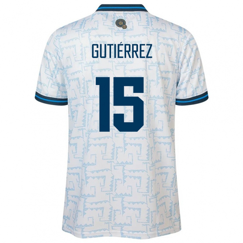 Kandiny Hombre Camiseta El Salvador Danya Gutiérrez #15 Blanco 2ª Equipación 24-26 La Camisa México