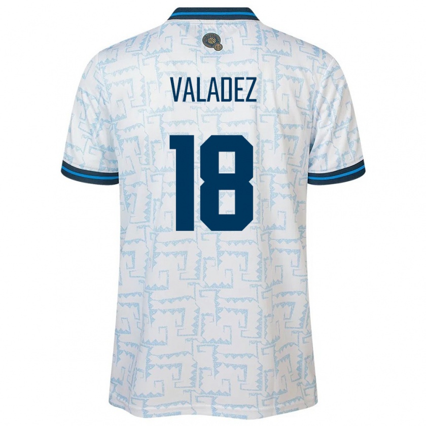 Kandiny Hombre Camiseta El Salvador Samantha Valadez #18 Blanco 2ª Equipación 24-26 La Camisa