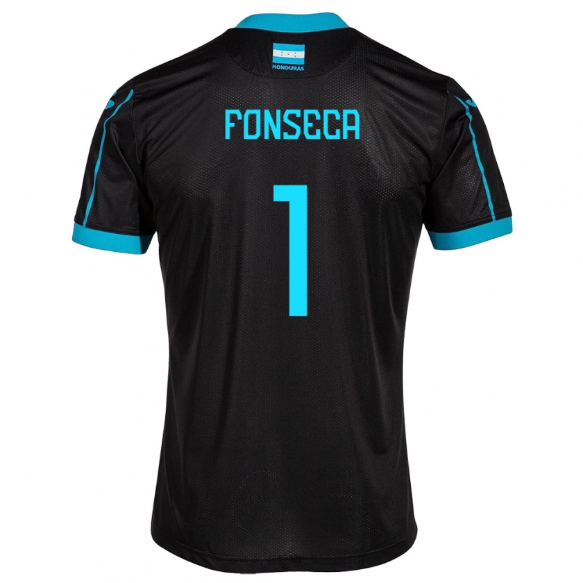 Kandiny Uomo Maglia Honduras Harold Fonseca #1 Nero Kit Gara Away 24-26 Maglietta