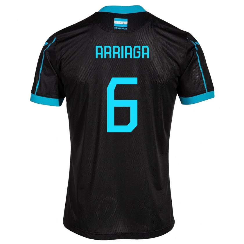 Kandiny Uomo Maglia Honduras Javier Arriaga #6 Nero Kit Gara Away 24-26 Maglietta