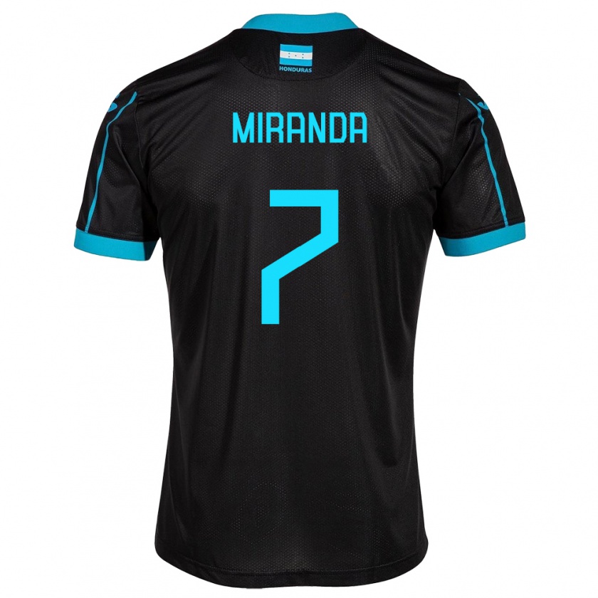 Kandiny Uomo Maglia Honduras Jeffry Miranda #7 Nero Kit Gara Away 24-26 Maglietta