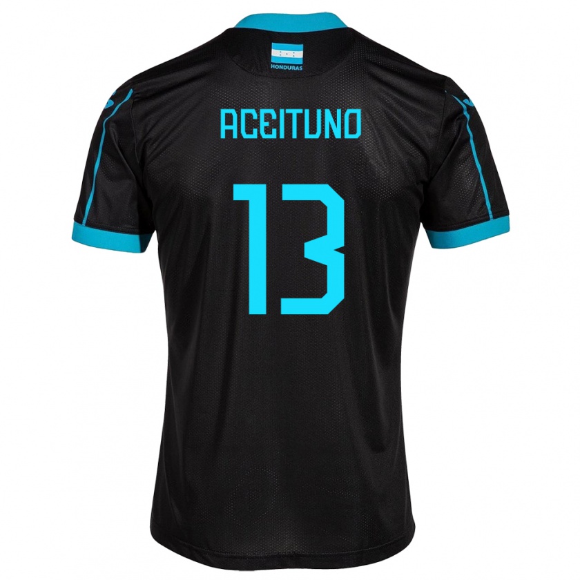 Kandiny Uomo Maglia Honduras Marco Aceituno #13 Nero Kit Gara Away 24-26 Maglietta