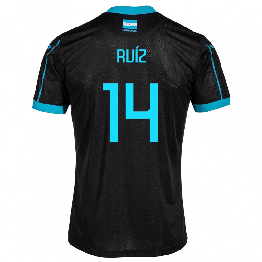 Kandiny Uomo Maglia Honduras David Ruíz #14 Nero Kit Gara Away 24-26 Maglietta