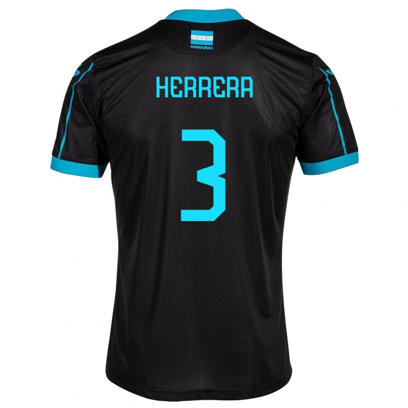 Kandiny Uomo Maglia Honduras David Herrera #3 Nero Kit Gara Away 24-26 Maglietta