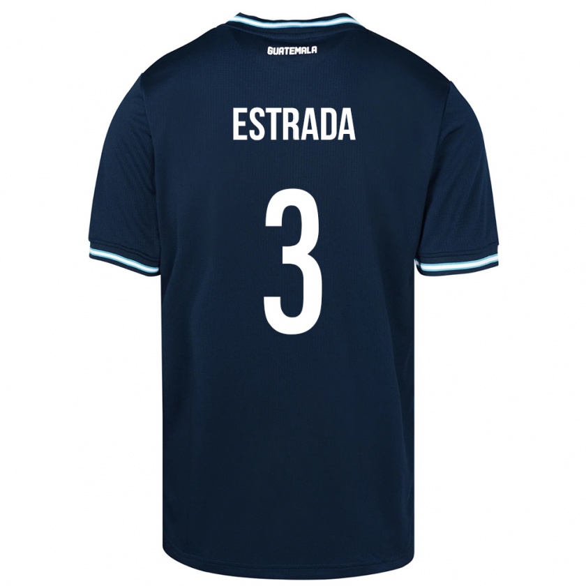 Kandiny Heren Guatemala Carlos Estrada #3 Blauw Uitshirt Uittenue 24-26 T-Shirt