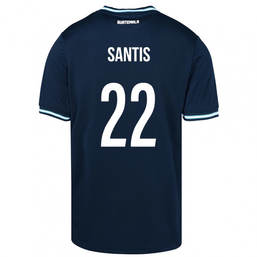 Kandiny Heren Guatemala Diego Santis #22 Blauw Uitshirt Uittenue 24-26 T-Shirt België