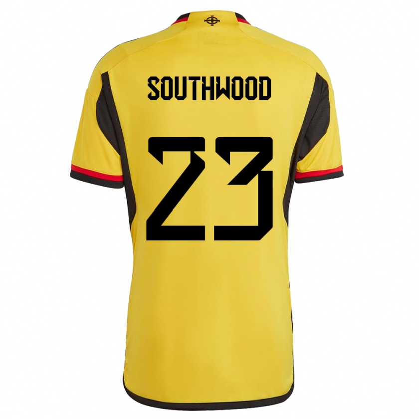 Kandiny Uomo Maglia Irlanda Del Nord Luke Southwood #23 Bianco Kit Gara Away 24-26 Maglietta