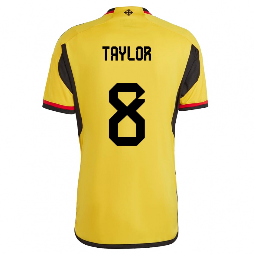 Kandiny Uomo Maglia Irlanda Del Nord Dale Taylor #8 Bianco Kit Gara Away 24-26 Maglietta