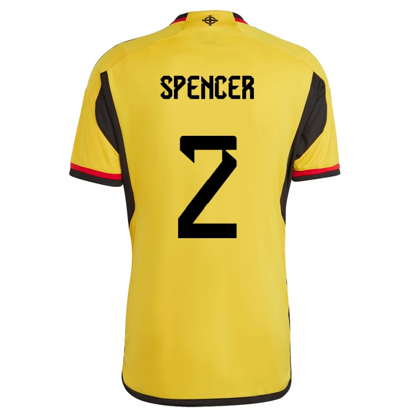 Kandiny Herren Nordirland Brodie Spencer #2 Weiß Auswärtstrikot Trikot 24-26 T-Shirt Österreich