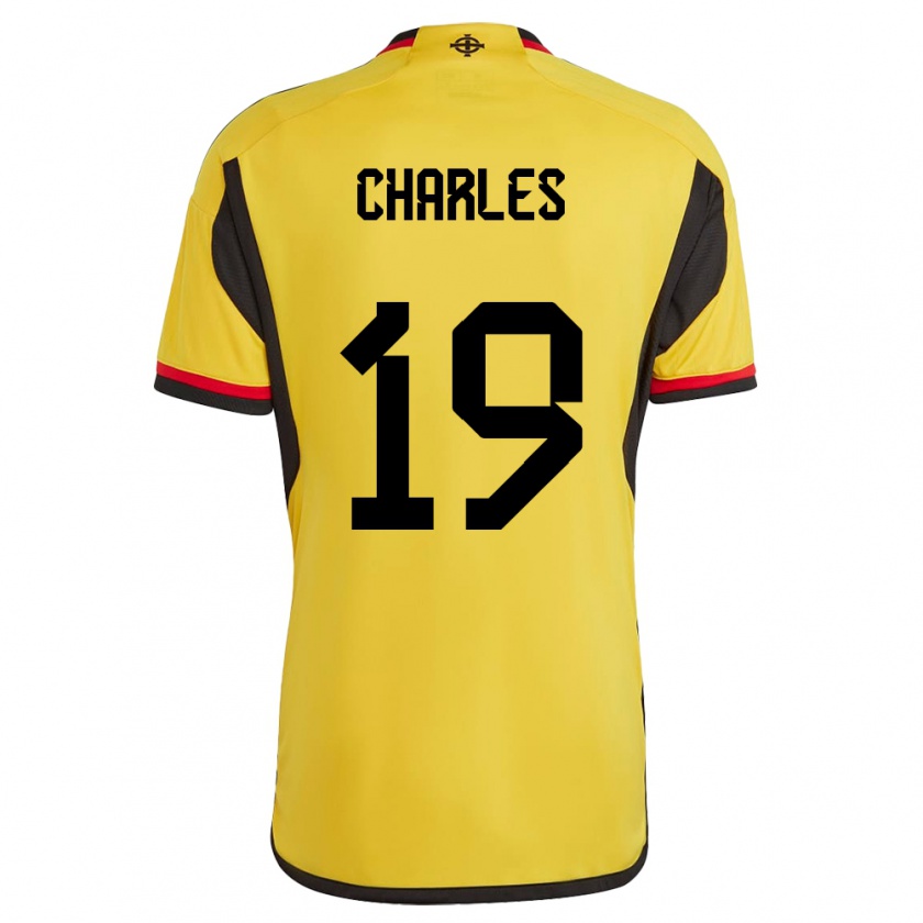 Kandiny Herren Nordirland Shea Charles #19 Weiß Auswärtstrikot Trikot 24-26 T-Shirt Österreich