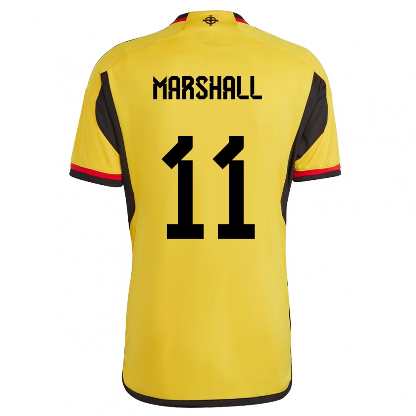 Kandiny Heren Noord-Ierland Callum Marshall #11 Wit Uitshirt Uittenue 24-26 T-Shirt België