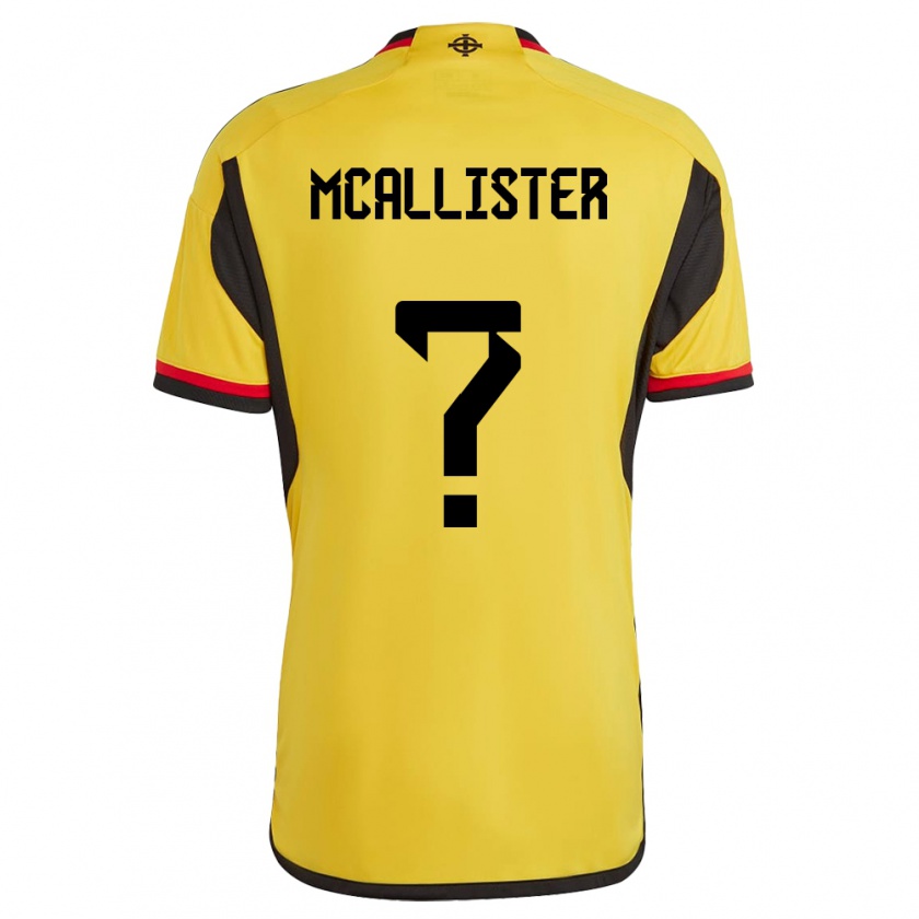 Kandiny Uomo Maglia Irlanda Del Nord Sean Mcallister #0 Bianco Kit Gara Away 24-26 Maglietta