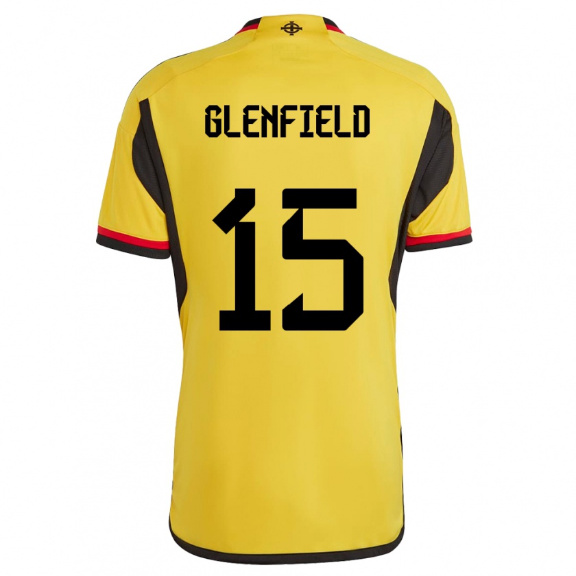 Kandiny Herren Nordirland Sam Glenfield #15 Weiß Auswärtstrikot Trikot 24-26 T-Shirt Österreich