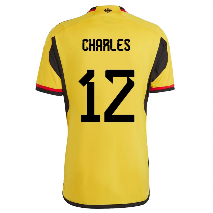 Kandiny Uomo Maglia Irlanda Del Nord Pierce Charles #12 Bianco Kit Gara Away 24-26 Maglietta