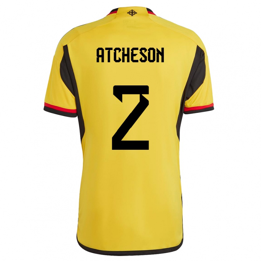 Kandiny Herren Nordirland Tom Atcheson #2 Weiß Auswärtstrikot Trikot 24-26 T-Shirt Österreich