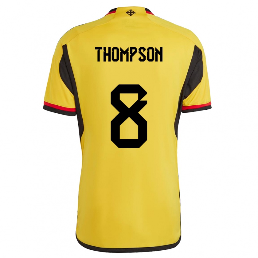 Kandiny Heren Noord-Ierland Joel Thompson #8 Wit Uitshirt Uittenue 24-26 T-Shirt