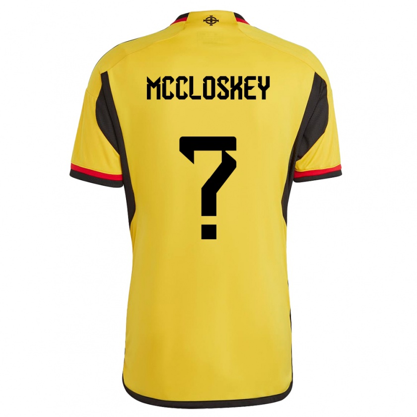 Kandiny Heren Noord-Ierland Darragh Mccloskey #0 Wit Uitshirt Uittenue 24-26 T-Shirt