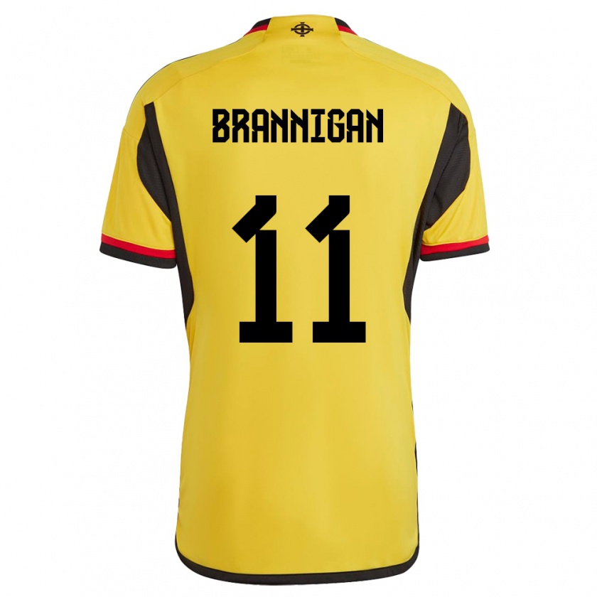 Kandiny Herren Nordirland Cole Brannigan #11 Weiß Auswärtstrikot Trikot 24-26 T-Shirt Österreich