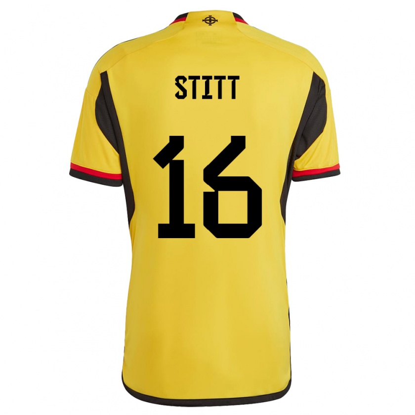 Kandiny Uomo Maglia Irlanda Del Nord Dylan Stitt #16 Bianco Kit Gara Away 24-26 Maglietta